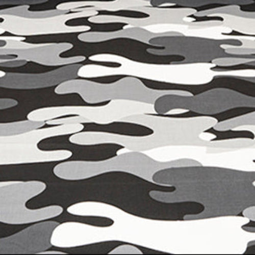 Shukrana Bedding – Grey Black White Camouflage Starch Cotton T200 Bedsheet