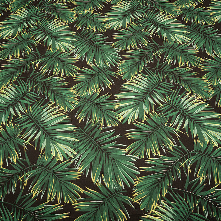 Shukrana Bedding – Black Green Tropical Palm Leaf Denim Cotton Bedsheet