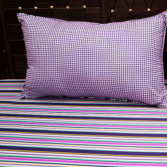 Shukrana Bedding – Purple Check Print Micro Suiting Bedsheet