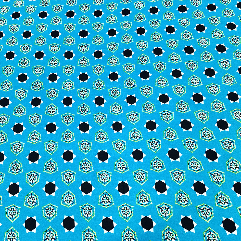 Shukrana Bedding – Sky Blue Black Dot Flower Microfiber Bedsheet