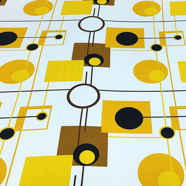 Shukrana Bedding – White Yellow Black Circle Microfiber Bedsheet