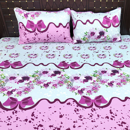Shukrana Bedding – White Pink Rose Border Microfiber Bedsheet