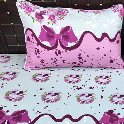 Shukrana Bedding – White Pink Rose Border Microfiber Bedsheet