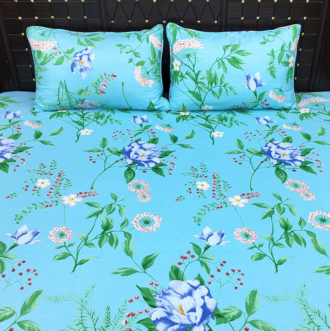 Shukrana Bedding – Light Blue Small Flower Microfiber Bedsheet