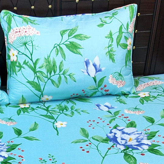 Shukrana Bedding – Light Blue Small Flower Microfiber Bedsheet