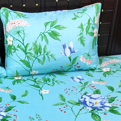 Shukrana Bedding – Light Blue Small Flower Microfiber Bedsheet