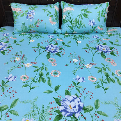 Shukrana Bedding – Light Blue Small Flower Microfiber Bedsheet