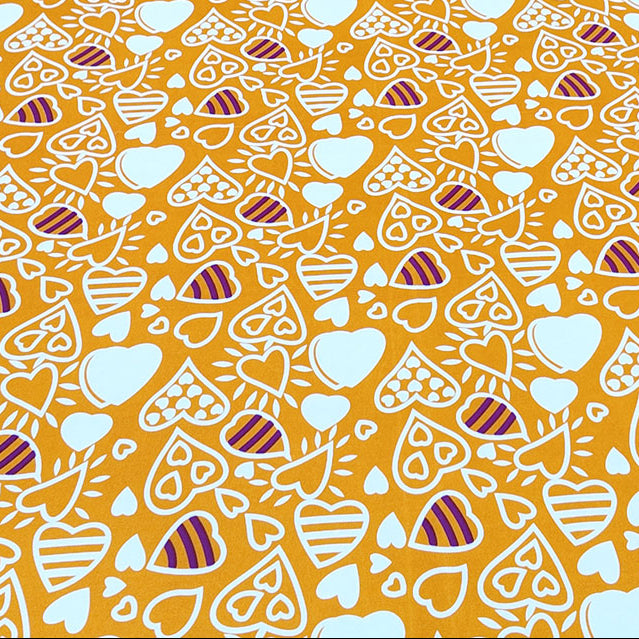 Shukrana Bedding – Orange Yellow Heart Print Microfiber Bedsheet
