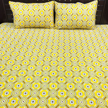 Shukrana Bedding – Yellow Green Circle Print Microfiber Bedsheet