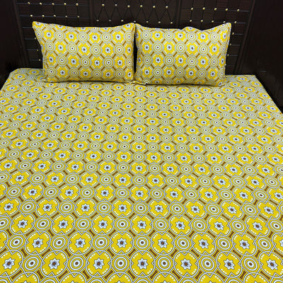 Shukrana Bedding – Yellow Green Circle Print Microfiber Bedsheet