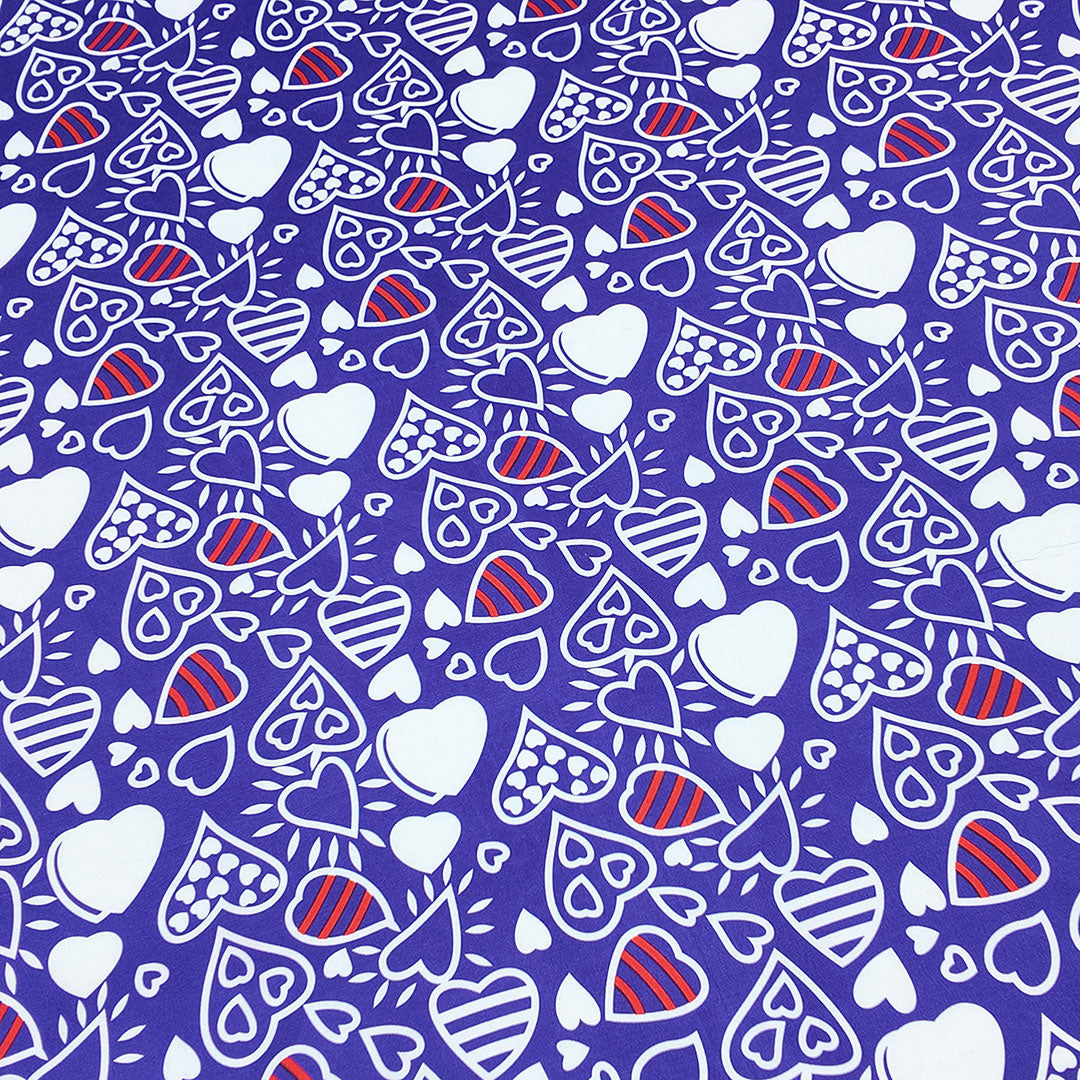 Shukrana Bedding – Blue White Heart Print Microfiber Bedsheet