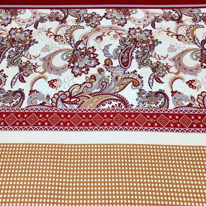Shukrana Bedding – White Red Paisley Border Microfiber Bedsheet