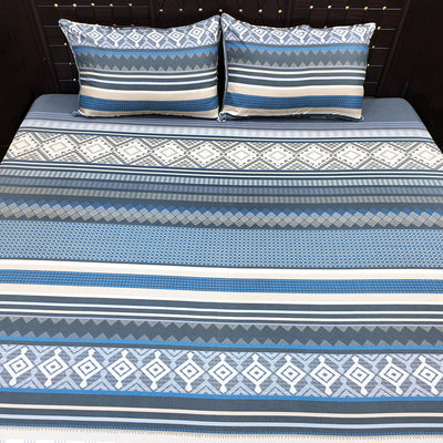 Shukrana Bedding – Blue Grey Stripe Microfiber Bedsheet