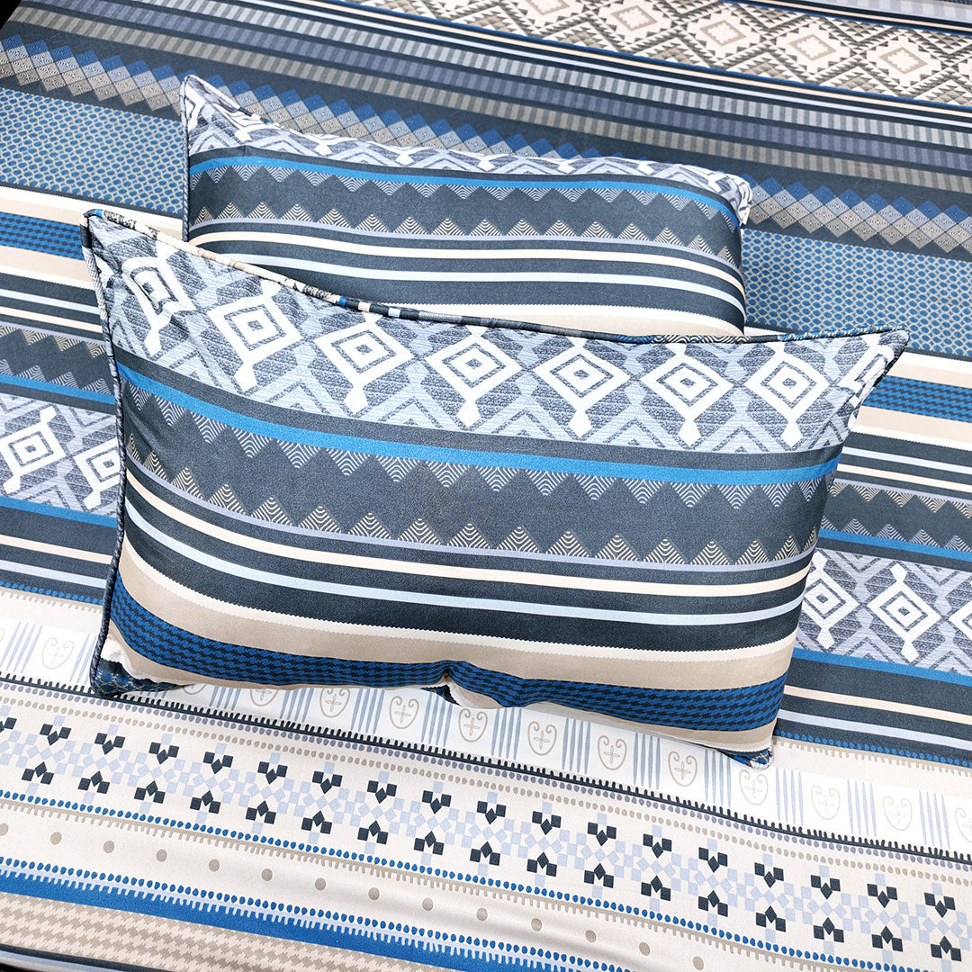 Shukrana Bedding – Blue Grey Stripe Microfiber Bedsheet