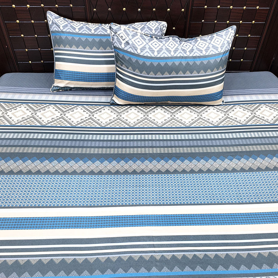 Shukrana Bedding – Blue Grey Stripe Microfiber Bedsheet