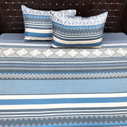Shukrana Bedding – Blue Grey Stripe Microfiber Bedsheet