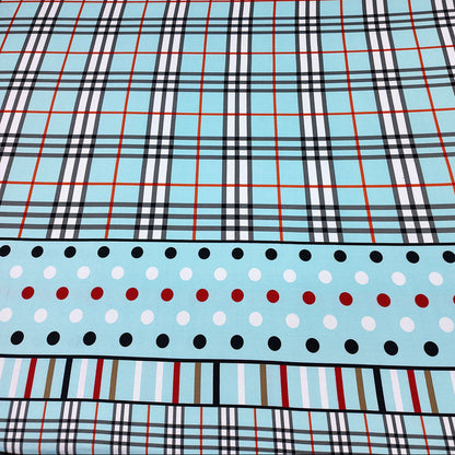Shukrana Bedding – Sky Blue Check Polka Dot Microfiber Bedsheet