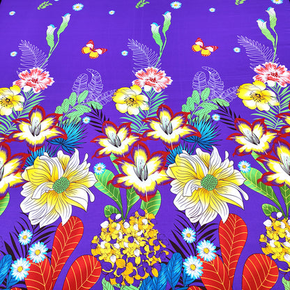 Shukrana Bedding – Purple Yellow Tropical Flower Microfiber Bedsheet