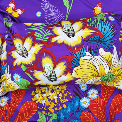 Shukrana Bedding – Purple Yellow Tropical Flower Microfiber Bedsheet