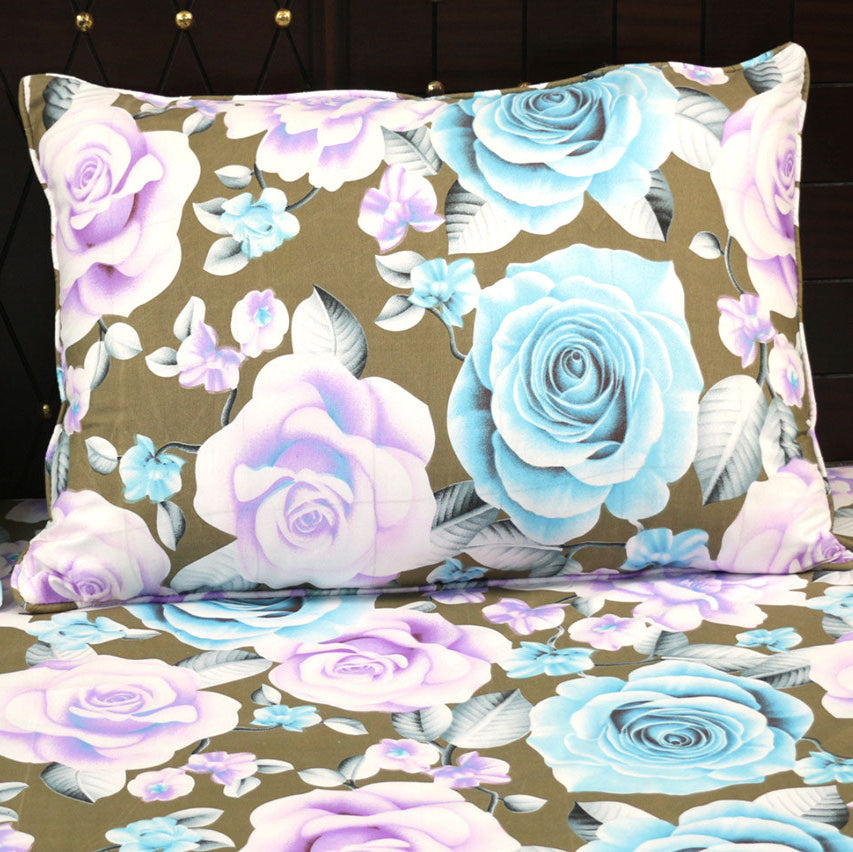 Shukrana Bedding – Blue Rose Floral Cotton Percale T300 Bedsheet