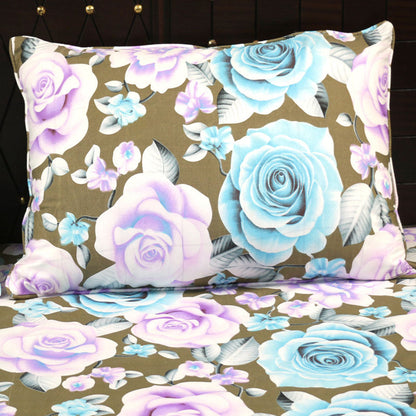 Shukrana Bedding – Blue Rose Floral Cotton Percale T300 Bedsheet