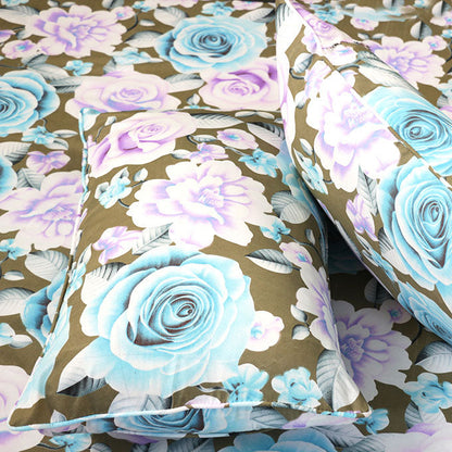 Shukrana Bedding – Blue Rose Floral Cotton Percale T300 Bedsheet