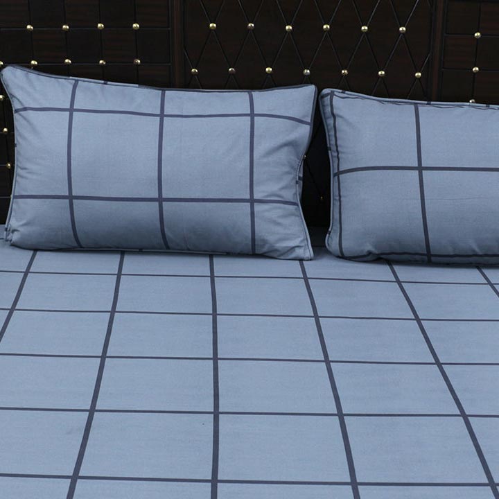 Shukrana Bedding – Light Grey White Stripe Pure Cotton T200 Bedsheet