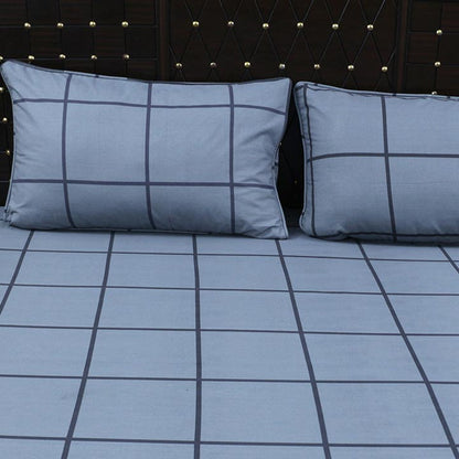 Shukrana Bedding – Light Grey White Stripe Pure Cotton T200 Bedsheet