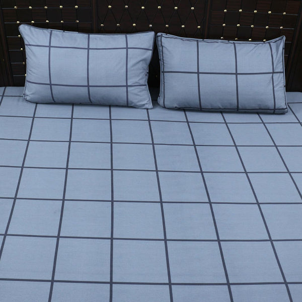 Shukrana Bedding – Light Grey White Stripe Pure Cotton T200 Bedsheet
