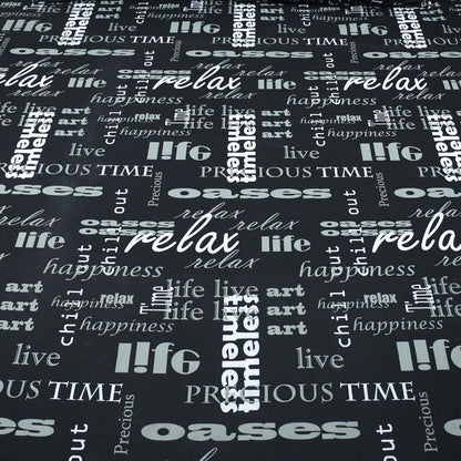 Shukrana Bedding – Black Word Art Print Starch Cotton T200 Bedsheet