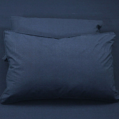 Shukrana Bedding – Navy Blue Plain Solid Denim Cotton Bedsheet