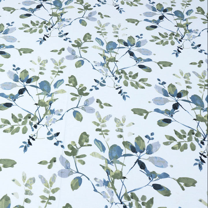 Shukrana Bedding – White Green Leaf Print Rich Cotton T150 Bedsheet