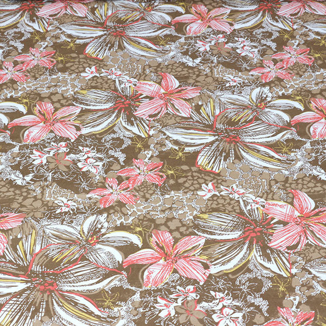 Shukrana Bedding – Brown Pink Lily Stripe Cotton Percale T300 Bedsheet