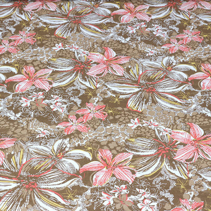 Shukrana Bedding – Brown Pink Lily Stripe Cotton Percale T300 Bedsheet