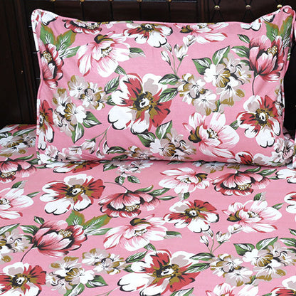 Shukrana Bedding – Pink White Blossom Floral Cotton Percale T300 Bedsheet