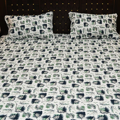 Shukrana Bedding – Dark Grey Abstract Print Pure Cotton T200 Bedsheet