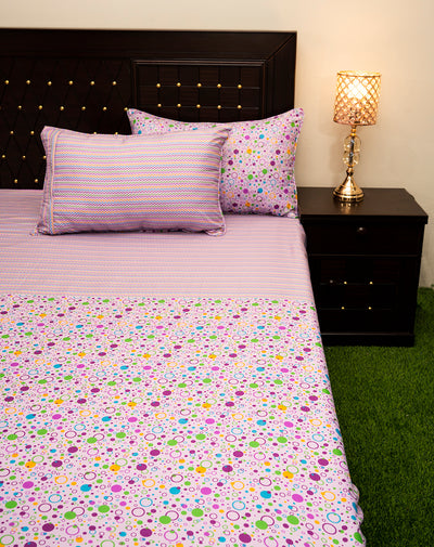 Shukrana Bedding – Pink Bubble Dot Print Micro Suiting Bedsheet